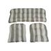 3 Piece Wicker Cushion Set - Gray/Grey and White Stripe Indoor/Outdoor Fabric Cushion for Wicker Loveseat Settee & 2 Matching Chair Cushions