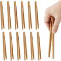 12pcs Reusable Bamboo Toast Tongs - Wooden Toaster Tongs for Cooking & Holding - 7 Inch Long - Ideal Kitchen Tool for Toast Barbecue and More - Eco-Friendly Bamboo Construction