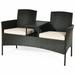 Spaco 3 Piece Rocking Bistro Set Outdoor Furniture with Rocker Chairs and Coffee Table Set of 3 Balcony Porch Furniture for Small Space
