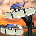 CELNNCOE Solar Lights Outdoor With Motion Sensor 3 Heads Security Lights Solar Powered 280 LED Light Motion Detected For Garage Yard Entryways Patio IP65 Gifts For Her black