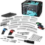DURATECH 497-Piece Mechanics Tool Set Include SAE/Metric Sockets 90-Tooth Ratchet and Wrench Set in 3 Drawer Tool Box
