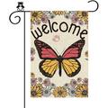 Butterfly Welcome Garden Flag Double Sided Butterfly Yard Lawn Sign Welcome Friends A Little Butterfly is on Her Way Party Garden Outdoor Decorations