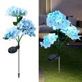 Oxodoi Blue Solar Lights Outdoor Decorative IP65- Hydrangea Solar Garden Stake Lights Waterproof and Realistic LED Flowers Powered Outdoor In-Ground Lights Blue Artificial Flowers