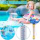 Honeeladyy Cute Floating Pool Thermometer Easy Read for Water Temperature with String for Outdoor and Indoor Swimming Pools and Spas Blue