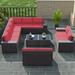 durable Outdoor Patio Set 14 Pieces Outdoor All Weather Patio Sectional Sofa PE Wicker Modular Conversation Sets with Coffee Table 12 Chairs & Seat Clips(Sand)