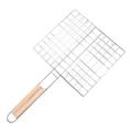 BBQ Net Camping Outdoor Charcoal Grill Stainless Steel Grate Barbecue Tool Folding Portable Clip