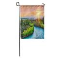 KDAGR Beautiful Sunset Over The Bend of River Clutha Southern Alps Garden Flag Decorative Flag House Banner 12x18 inch