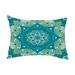 Simply Daisy 14 x 20 Shawl Teal Decorative Abstract Outdoor Throw Pillow