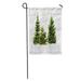 LADDKE Watercolor of Two Spruces and Small Pine Tree Hand Garden Flag Decorative Flag House Banner 12x18 inch
