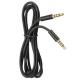 CuAux 4 Pole 3.5mm Cable (3ft) Monster Beats Headphones Cable Pc Audio Cable Samsong S5 Case Metal Audio Cable Phone Headset Cord - Black