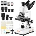 Vevor Compound Trinocular Microscope 40X-5000X Magnification Trinocular Compound Lab Microscope with Two-Layer Mechanical Stage