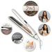 Melotizhi Mini Travel Hair Straightener Flat Curling Iron Hair Curling Irons Straightener 2-in-1 Hair Curlers & Straightening Iron Gray