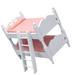 Pink Wooden Cloth Chidrens Toys Kids Playset Doll Bunk Bed Polka Dots Room Micro Scene