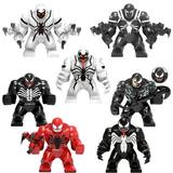 7 Pcs Superhero Action Figures Venom Mini Figures Building Blocks Toys Gift for Adults Kids Boys Collectible Super Hero Toys