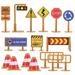 30 Pcs Traffic Sign Model Building Blocks Traffic Scene Toys Road Tape for Kids Micro Scene Toy Micro Scene Child