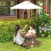 Wooden Kids Picnic Table with Folding Umbrella - Outdoor Table & Bench Set for Toddlers - Ideal Gift for Boys and Girls