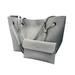 Women s Casual Handbag Large Tote Bag Retro PU Leather Shoulder Bag with Small Cosmetic Bag (Light Grey)