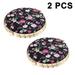 2 Pieces Portable Compact Mirror Two-sided Cosmetic Mirror Retro Small Cosmetic Mirror Two-sided Folding Make-up Mirror