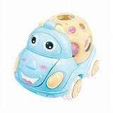 Baby Girl Rattle Roll Car Push Vehicles Soft Rubber Toy 6 12 Months Infant Boys Walker Toddler Power Truck Learning Gift for 1 2 3 Year Old Kid