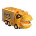 Gieriduc Education Dinosaur Transformation Engineering Truck Track Toy Set Extra Large Dinosaur Children s Dinosaur Toy Truck Set Includes Small Dinosaur Figure Educational Gift (Yellow)