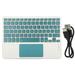 Wireless Keyboard with Touchpad Quadrate Keycap Ultra Thin 10inch Wireless Keyboard with RGB Backlight for Home Office Pink