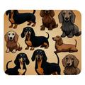 Dachshund Square Desk Mat Gaming Mouse Pad 8.3x9.8 Inch Non-Slip Rubber Bottom Printed Design - Suitable for Office and Gaming