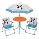 713095 indian panda Salon de jardin avec une table, 2 chaises pliables et un parasol pour enfant