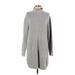 Max Studio Casual Dress - Sweater Dress: Gray Dresses - Women's Size Large