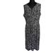 Nine West Dresses | Nine West Animal Print Dress Size Xl Sleeveless Ruched Waist Black Tan | Color: Black/White | Size: Xl