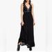 Free People Dresses | Free People One Adella Maxi Slip Dress Womens Size Small True Black Lace | Color: Black | Size: S