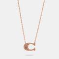 Coach Jewelry | Coach Pave Signature Necklace | Color: Pink | Size: Os