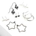 Torrid Jewelry | 2/$22 Torrid Star Hoop And Studs Earring Set | Color: Black/Silver | Size: Os