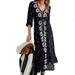 Free People Dresses | Free People Black Embroidered Fable Dress Size Small | Color: Black/White | Size: S