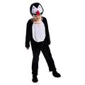 Shukqueen Unisex Animal Performance Costume Halloween Costume Bodysuit Black White Penguin Jumpsuit for Adult 140