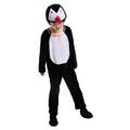 Shukqueen Unisex Animal Performance Costume Halloween Costume Bodysuit Black White Penguin Jumpsuit for Adult 110