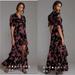 Anthropologie Dresses | Anthropologie Hutch Floral Velvet Maxi Dress L | Color: Black/Pink | Size: L