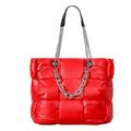 VIQUTRG Puffer Bag Tote, Shoulder Bag For Women, Women's Shoulder Handbags (Color : Red)