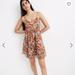 Madewell Dresses | Madewell Ruffle-Waist Babydoll Cami Dress In Gathered Blooms Floral Nwt Xs | Color: Brown/Orange | Size: Xs