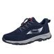 Men's Slip-on Hiking Shoes, Casual Workout Gym Running Shoes, Walking Shoes, Lace-Up Shoes, Comfortable Fashionable Hiking Shoes, Casual Fly Net, Breathable Leisure Shoes, darkblue, 8 UK