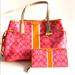 Coach Bags | Coach Signature Stripe Carryall Wallet | Color: Orange/Pink | Size: Os