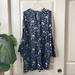 American Eagle Outfitters Dresses | American Eagle Outfitters Floral Cold Shoulder Dress Long Sleeve Medium | Color: Blue/Purple | Size: M