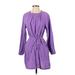 Gap Casual Dress - Mini Crew Neck 3/4 sleeves: Purple Print Dresses - Women's Size Medium