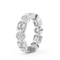 Friendly Diamonds Emerald & Round Shape Lab Grown Diamond Carmen Bazel Eternity Ring For Women | 4 CT TW IGI Certified Platinum | FG-VS Quality Eternity Ring Size 4.5