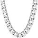 Beveled Cuban Link Curb Chain Necklaces 24k Real Gold Plated (3mm, 6mm & 9.5mm) (30 inches, 9.5mm, White Gold)