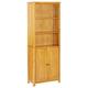 Festnight Bookcase with 2 Doors, Book Cabinet Shelving Display Storage Unit Office Cabinet 70x30x180 cm Solid Oak Wood