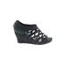 Eileen Fisher Wedges: Black Print Shoes - Women's Size 9 1/2 - Peep Toe