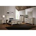 Alma Franco 4-piece California King Storage Bedroom Set Antique White Wood in Brown/White | 57 H x 83.75 D in | Wayfair Retsaoc 205330KW-S4