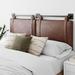 Modern Wall Mount Hanging Headboard, Brown Faux Leather