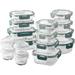 32-Pc.Glass Food Container Set with Dividers - 16.4"L x 11.57"W x 7.4"H