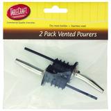 Tablecraft H599P2 Stainless Steel Vented Pourer, Black and Silver